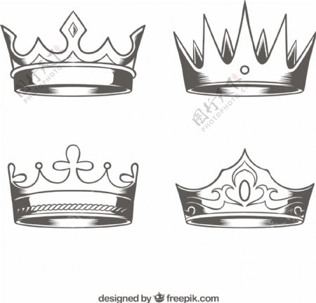 手绘写实漂亮的皇冠设计