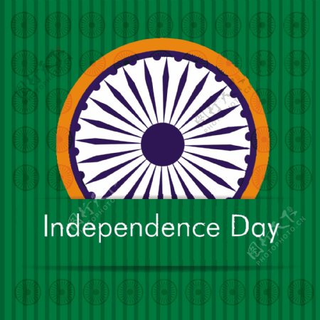 印度独立日贴纸阿育王轮