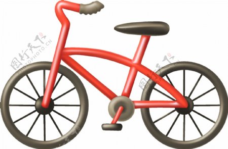 红色自行车元素