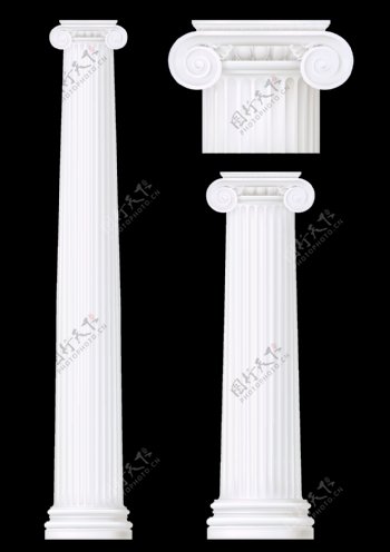光滑洁白的古罗马柱