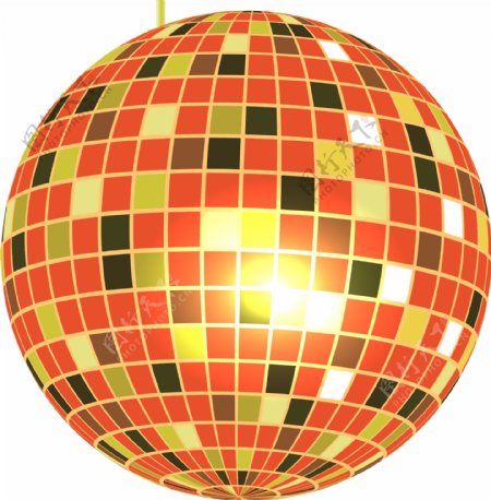 彩色格子圆球元素