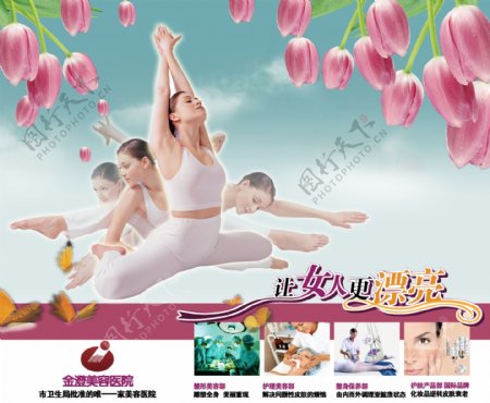 女性护理美容医院宣传海报图片