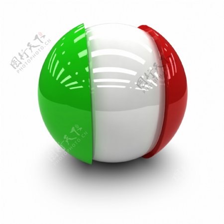 意大利国旗球体图片