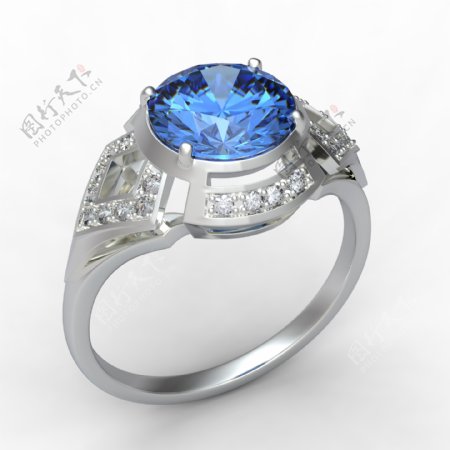 华丽蓝宝石戒指