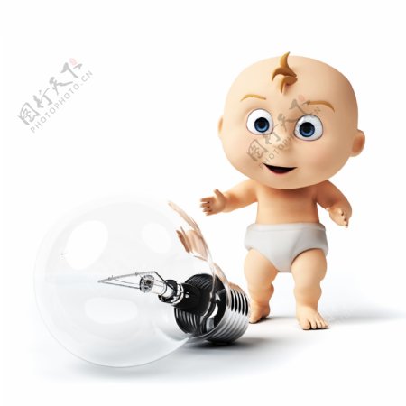 灯泡与婴儿图片