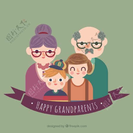快乐的祖父母的插图