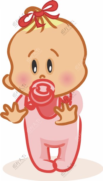 婴儿奶嘴儿童粉色可爱图片