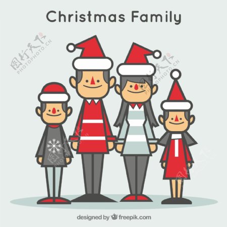 可爱的圣诞家庭