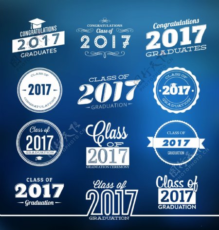 2017毕业排版设计图标矢量素材