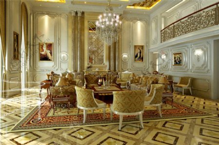 古典欧式风格客厅装修效果图