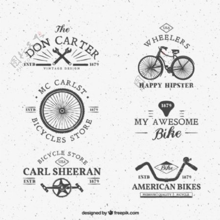 复古风格的自行车标识