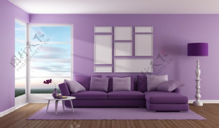 高清紫色家装效果图片