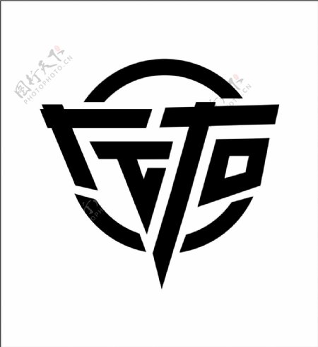 黑色简洁左右乐队logo图标