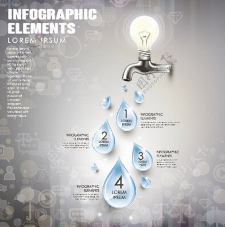 商业信息水滴图表素材