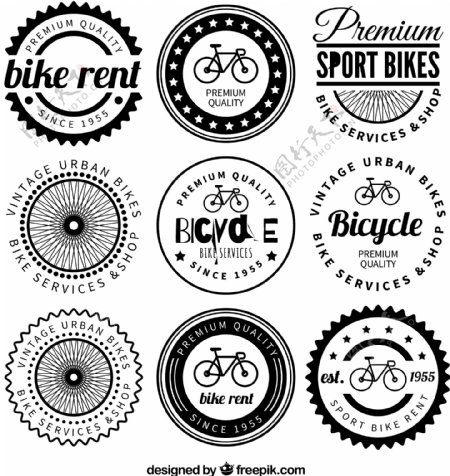 各种复古自行车徽章