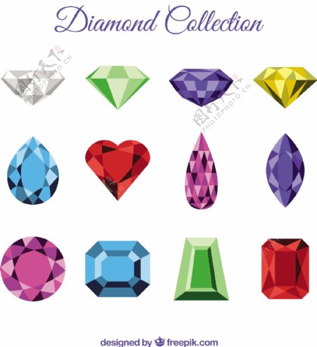 收藏美丽的钻石和宝石