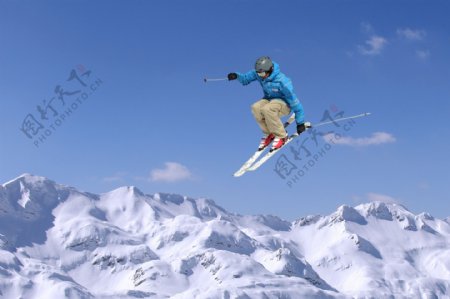 滑雪运动摄影图片