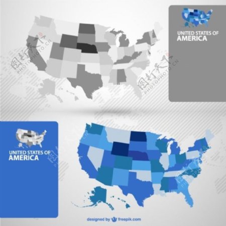 美国地图与美国