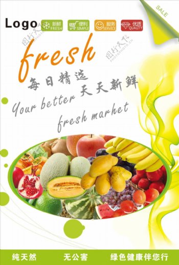 超市水果蔬菜海报.