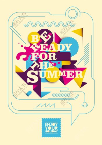 夏日创意排版海报
