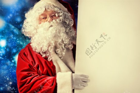 圣诞老人与广告牌图片