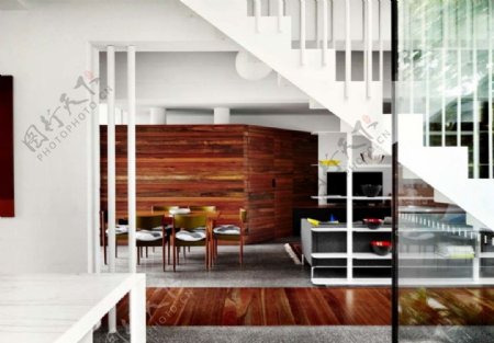现代简约室内白色楼梯设计图