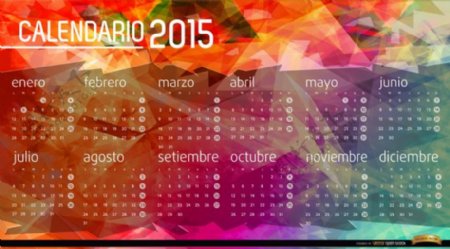 2015日历多边形背景西班牙语