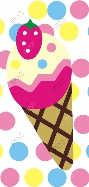 冰淇淋圆点草莓图片