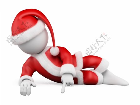 躺着的圣诞老人图片