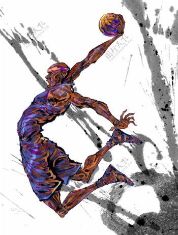运动健身绘画人物分层素材PSD007