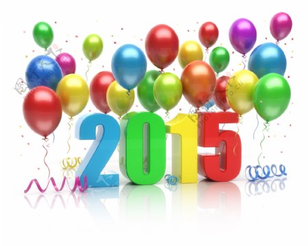 2015与彩色气球图片