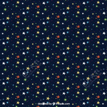 彩色缤纷星星无缝背景矢量图
