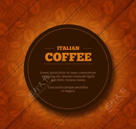 意大利咖啡标签背景矢量素材下载