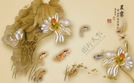 树枝花卉装饰背景墙
