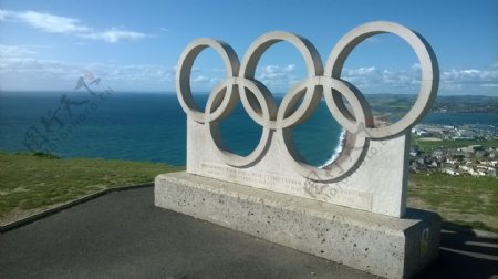 石雕奥运五环图片