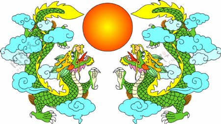 龙纹吉祥图案中国传统图案0018