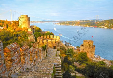 美丽伊斯坦布尔古堡风景图片