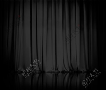 黑白绸布舞台布幕图片