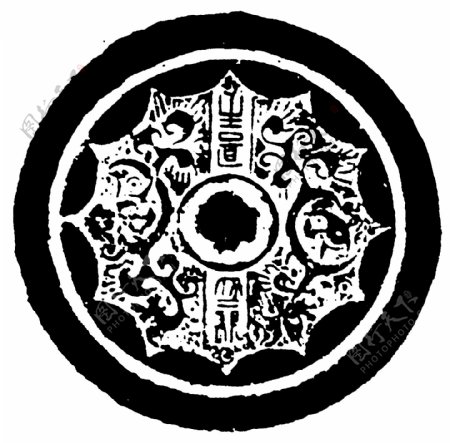 瓦当图案秦汉时期图案中国传统图案图案030