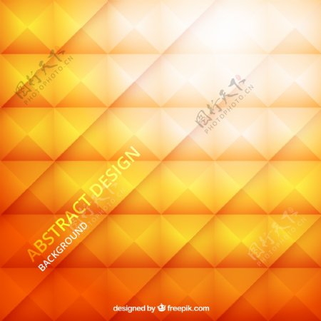 橙色菱形格背景矢量素材
