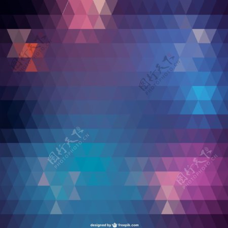 蓝色和紫色色调的三角形