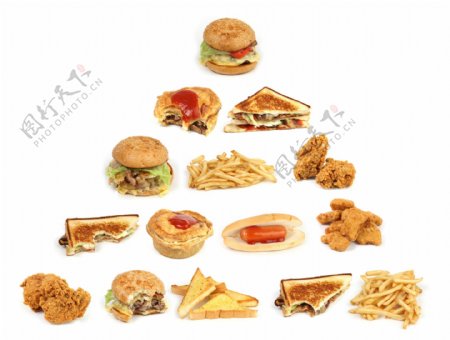 快餐食物金字塔图片