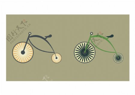 卡通抽象自行车素材设计