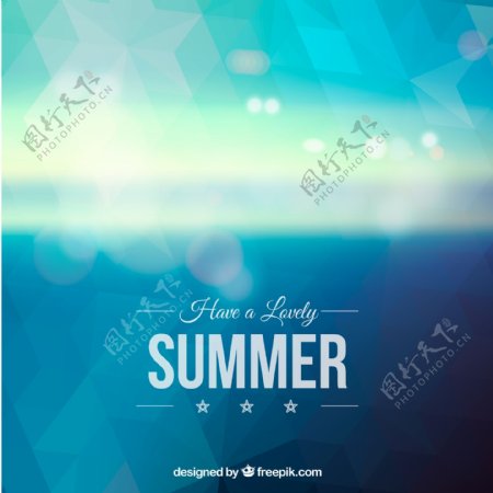 蓝色夏季模糊大海背景图片