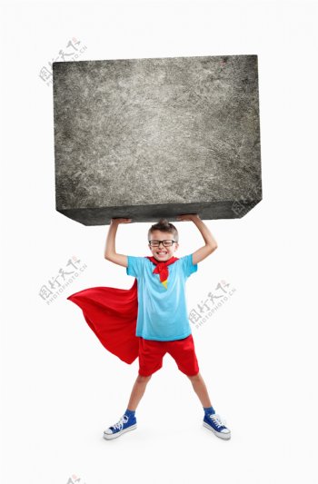 举重的超人男孩图片