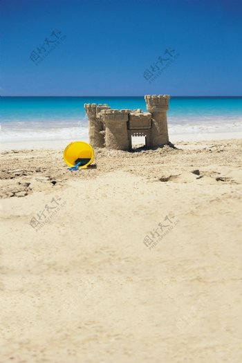 海边小沙雕风景背景图
