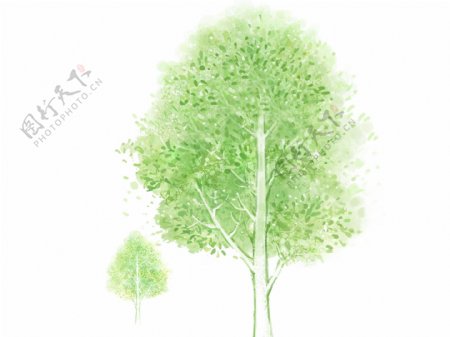 卡通树绿树插图插画