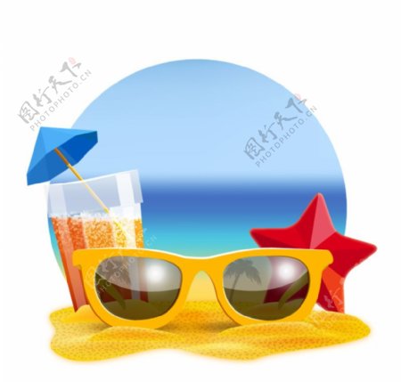 沙滩太阳镜插画