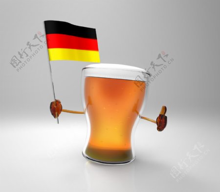 德国国旗与啤酒图片