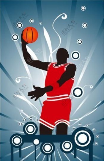 篮球运动插画矢量素材eps格式03